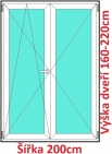 Dvoukřídlé balkonové dveře OS+O SOFT šířka 200cm